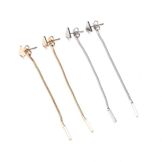 Triangle Tassel Drop Earrings – Rhombus Alloy Jewelry for Women