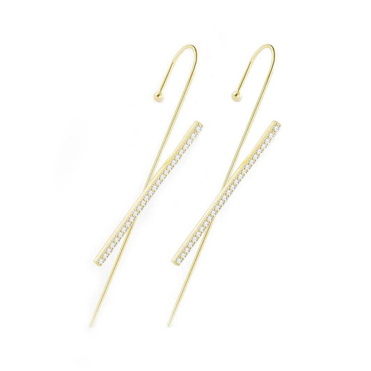 Glistening Ear Wrap Crawler Zircon Earrings Piercing Earrings Premium Earrings