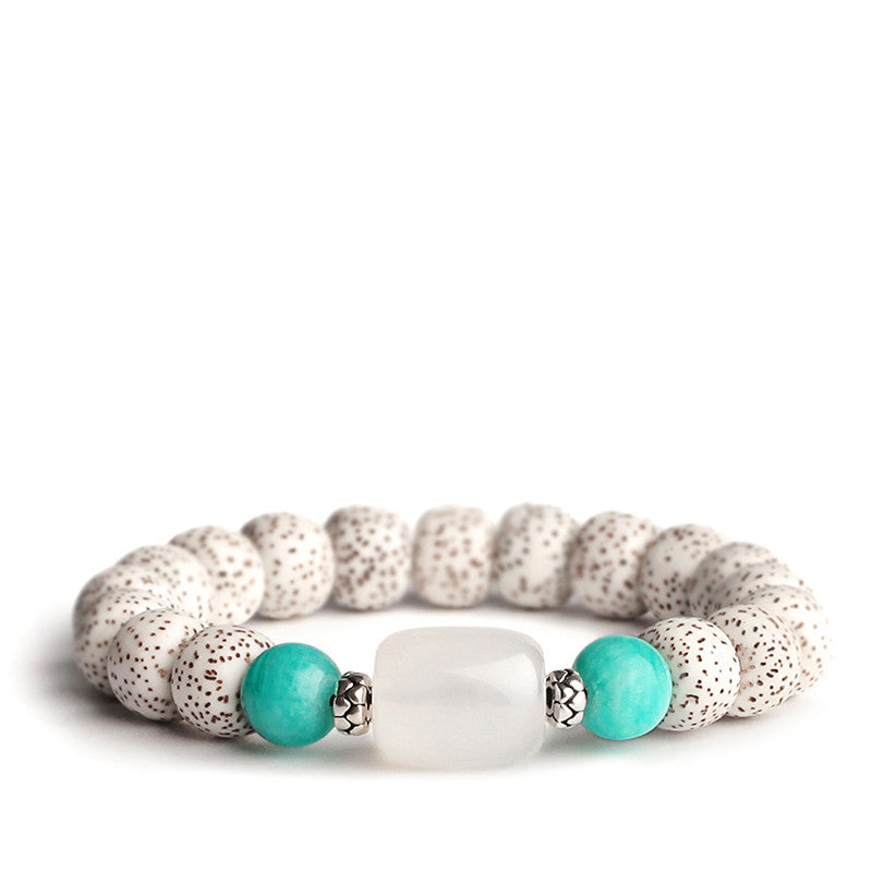Bodhi Seed Bead Bracelet – Natural Stone Single Circle Bracelet for Couples