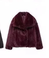 Winter Plush Coat Fashion Warm Thicken Fluffy Lapel Jacket Outwear Casual Long Sleeve Tops