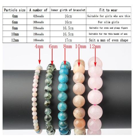 Natural Blue Apatite Elastic Bead Bracelet – Unisex Gemstone Jewelry
