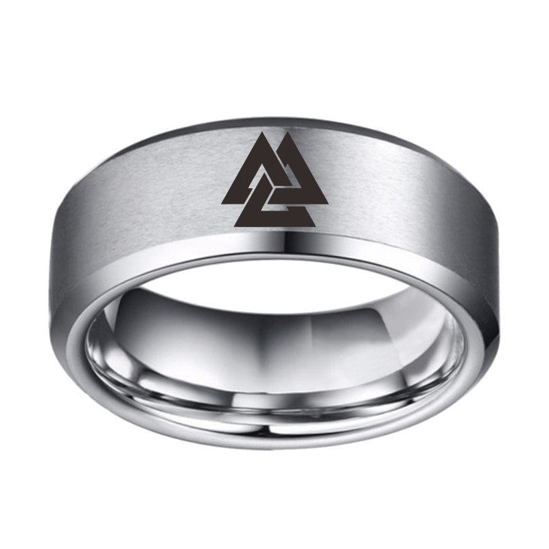 Stainless Steel Viking Odin Symbol Ring – Norse Mythology Jewelry