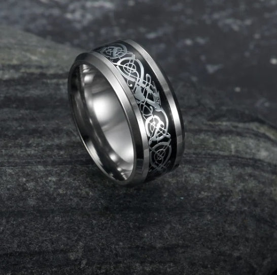 Basilisk Scale Wedding Ring – Viking Stainless Steel Jewelry
