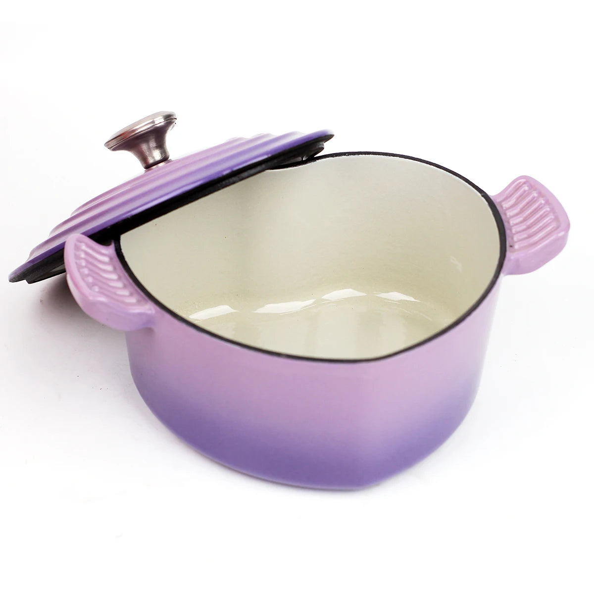 Preminum Cast Iron Dutch Oven with Lid, Heart-shape Enameled Soup Pot for All Stove Tops,Suitable for Stew Baking Slow Cooking