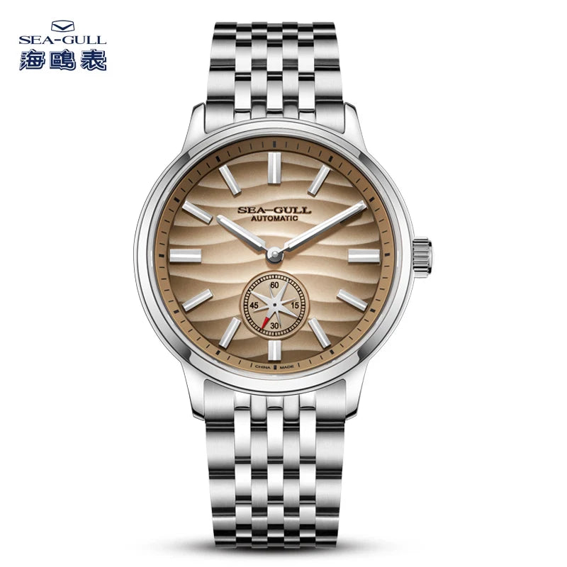 Seagull Natural Series 39.5mm Men's Watch Automatic Mechanical Watches Luminous Stainless Steel Sapphire Bracelet 2025 New 6180
