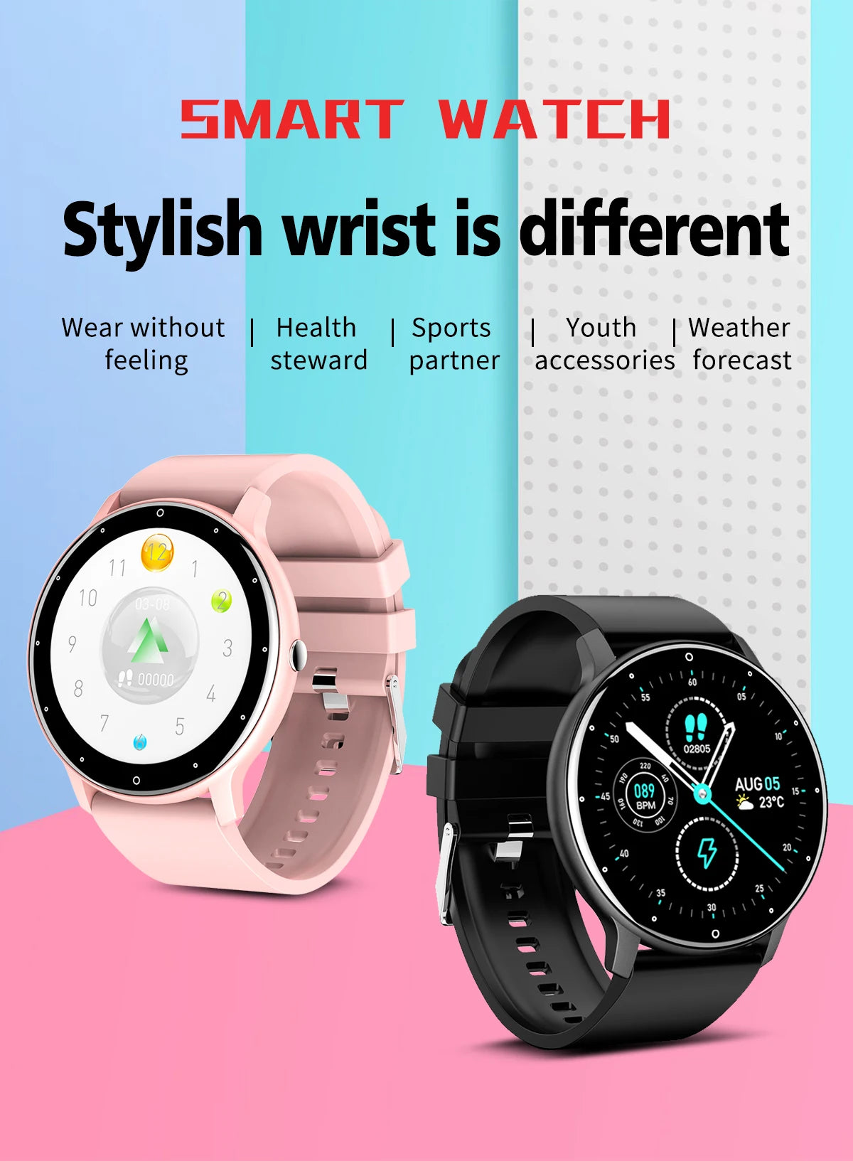 LIGE Smart Watch Women Men Lady Gift Sport Fitness Watches Heart Rate Monitor Waterproof Smartwatch For Xiaomi Android IOS