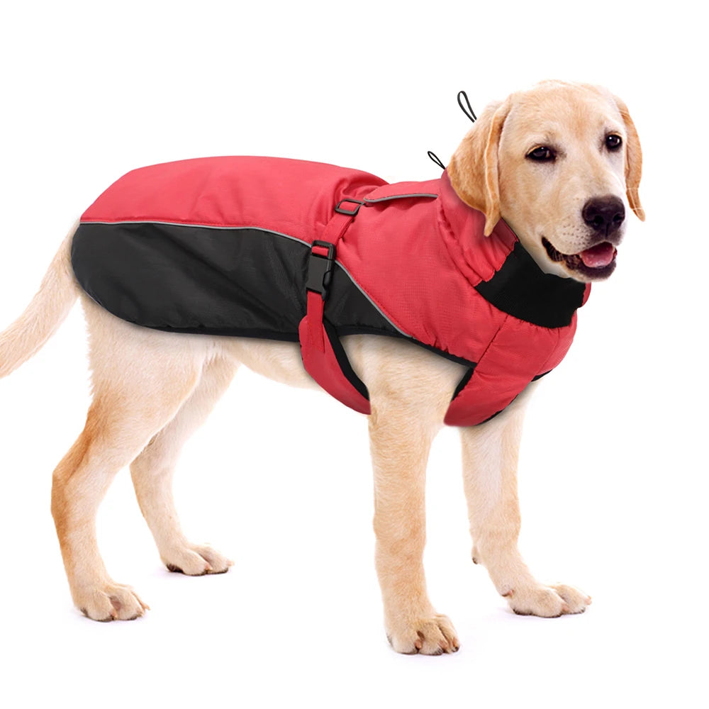 Waterproof Reflective Dog Jacket for Large Breeds (XL-6XL) - Warm Winter Raincoat