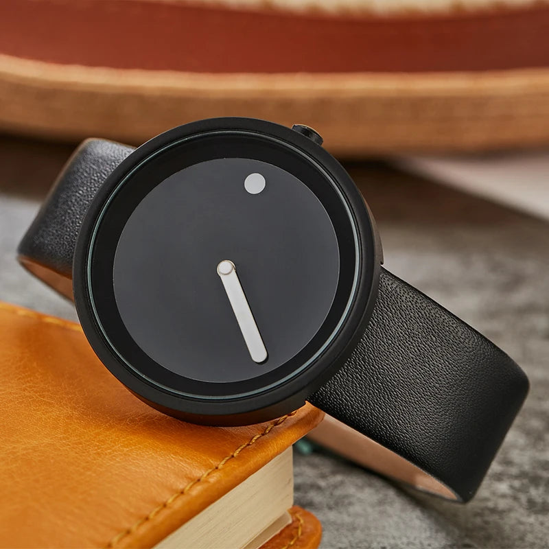 Minimalist Unisex Watch for Men Women Couple Simple Style Unique Dial Quartz Wristwatch Male Female Unique Pointer Wrist Clock