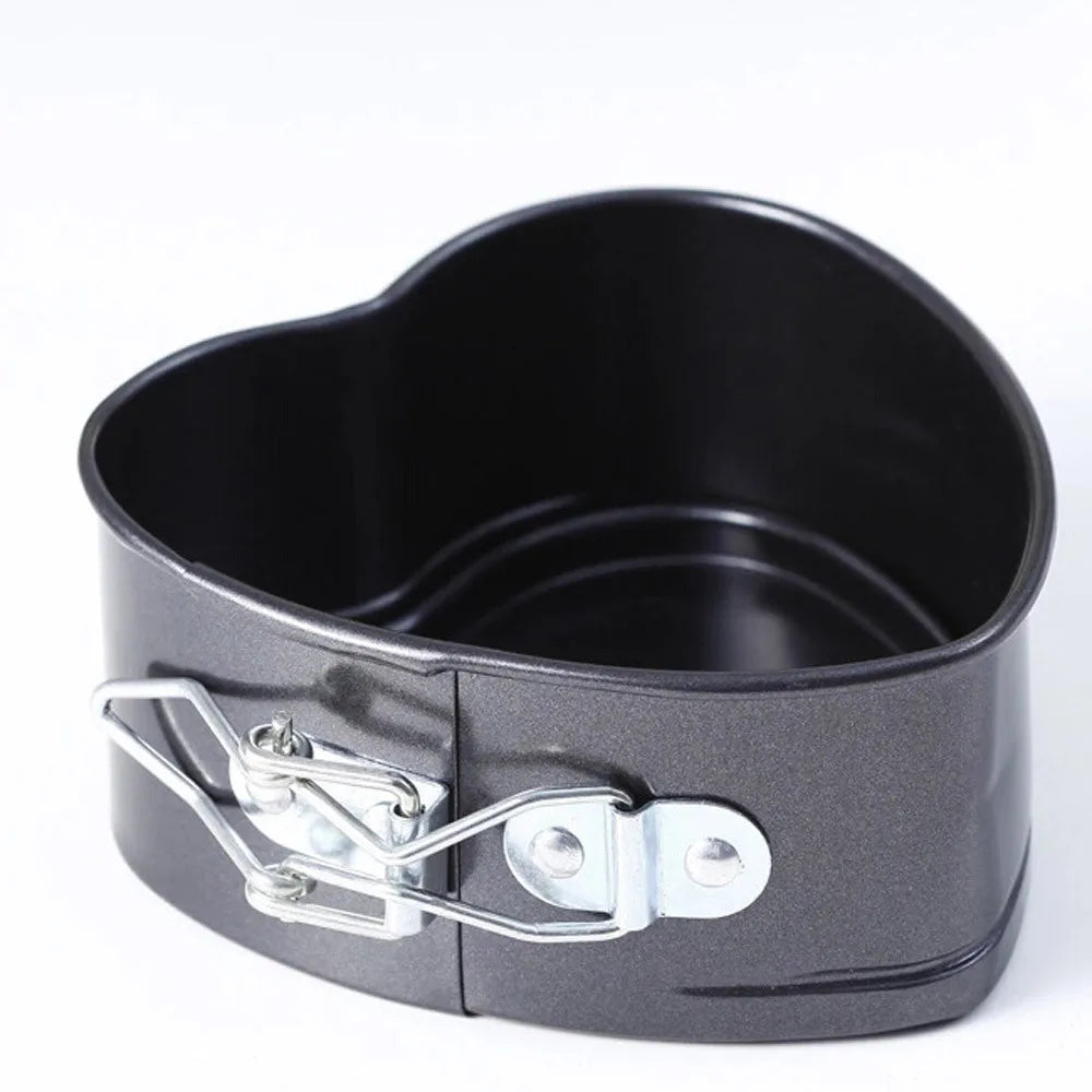 1Pc Baking Pans Bakeware Kitchen Cake mold Love Heart Shape baking dish Heavy Carbon Non-stick Slipknot Removable Base Tray ZXH