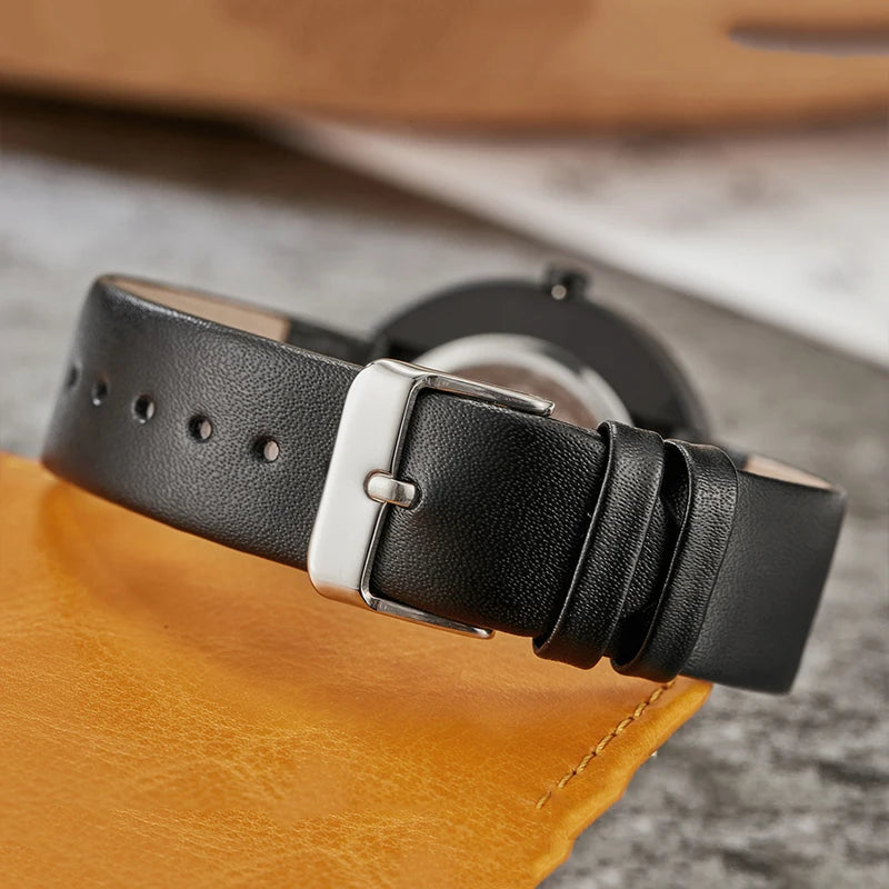 Minimalist Unisex Watch for Men Women Couple Simple Style Unique Dial Quartz Wristwatch Male Female Unique Pointer Wrist Clock
