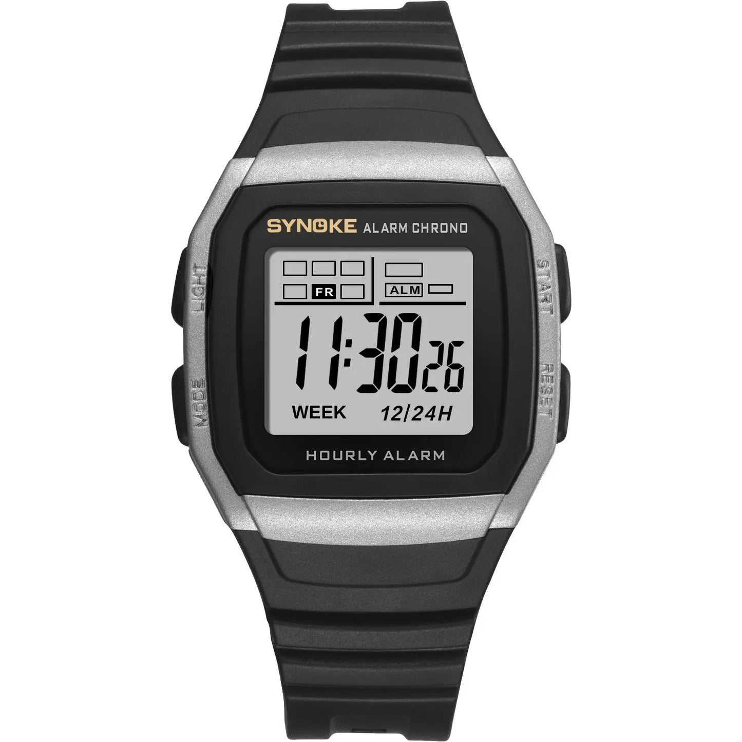 Men Digital Sports Watches, LED Display Timer 12/24 hours Digital Electronic Wristwatch Waterproof Clock