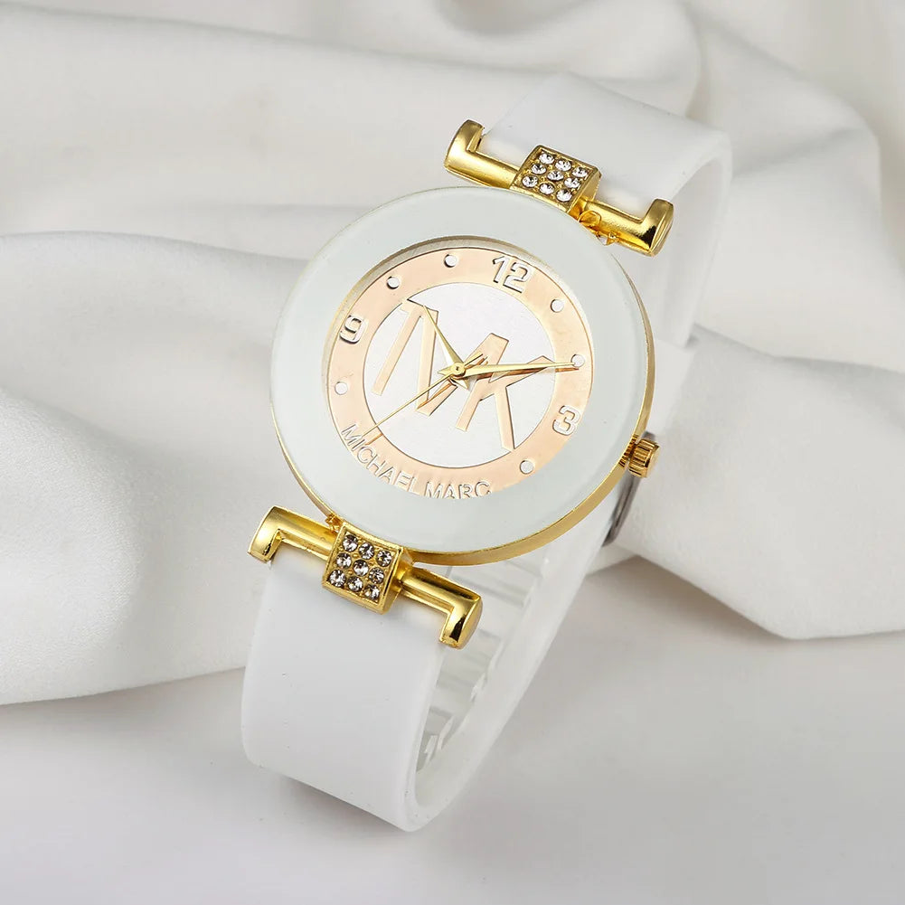 Womens Wristwatch Fashion Men Diamond Quartz Watches Silicone Luxury TVK Brand Relojes Digitales Femme Watch For Women Bracelet