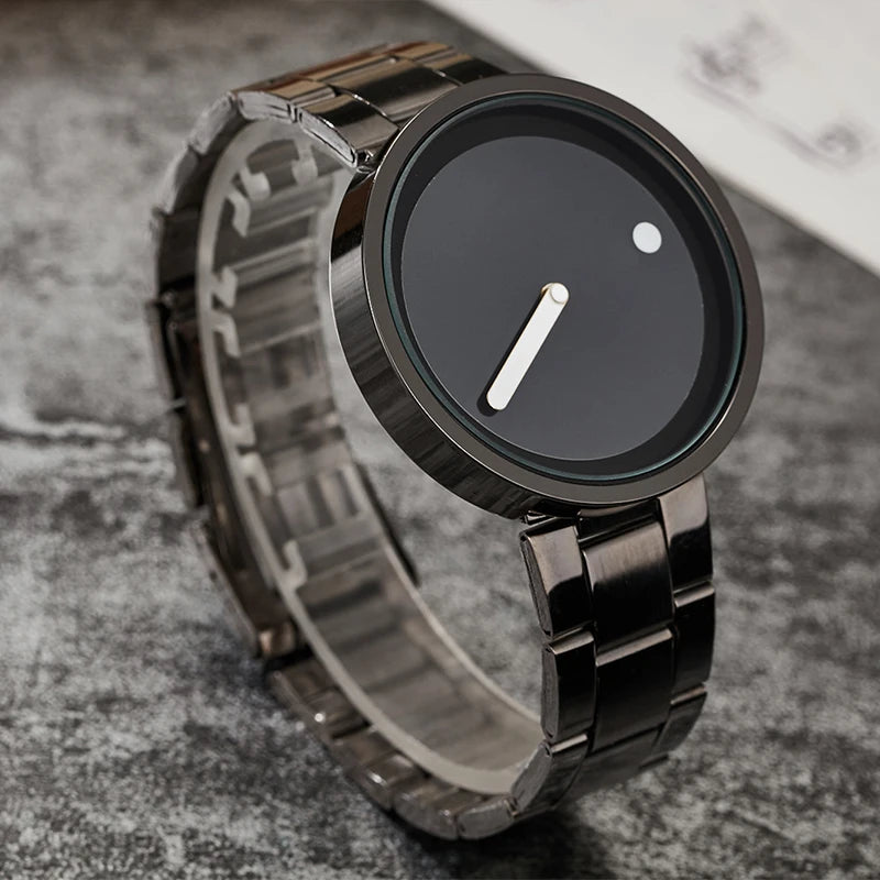 Minimalist Unisex Watch for Men Women Couple Simple Style Unique Dial Quartz Wristwatch Male Female Unique Pointer Wrist Clock