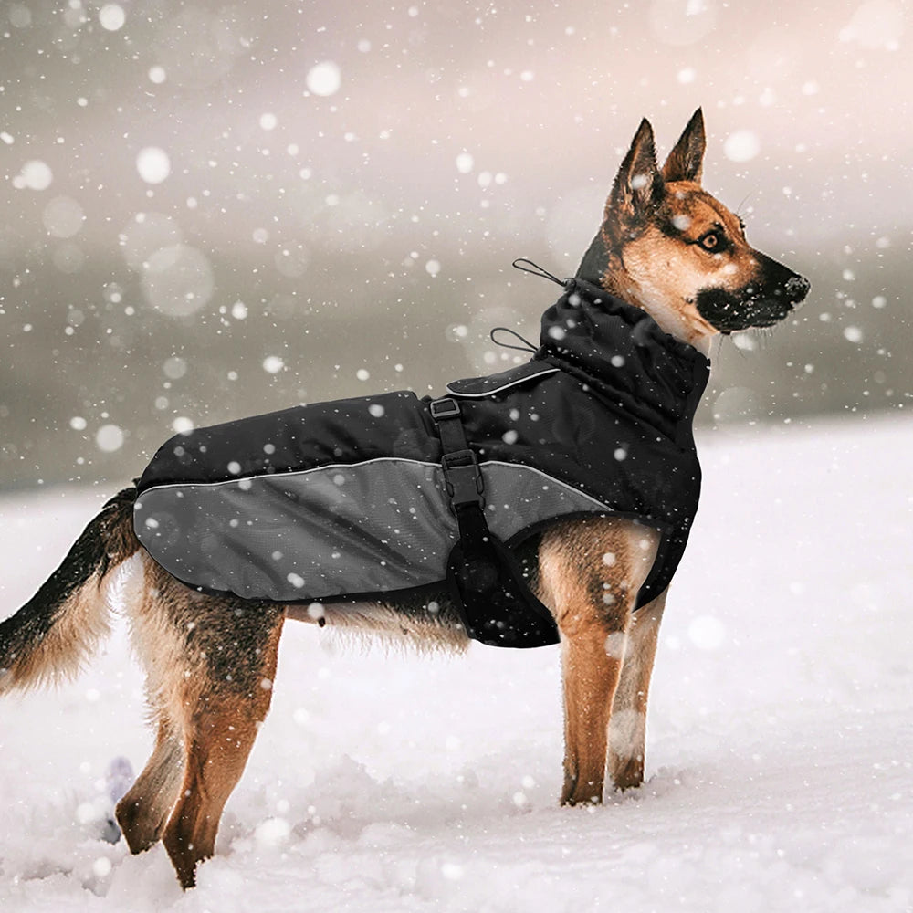 Waterproof Reflective Dog Jacket for Large Breeds (XL-6XL) - Warm Winter Raincoat