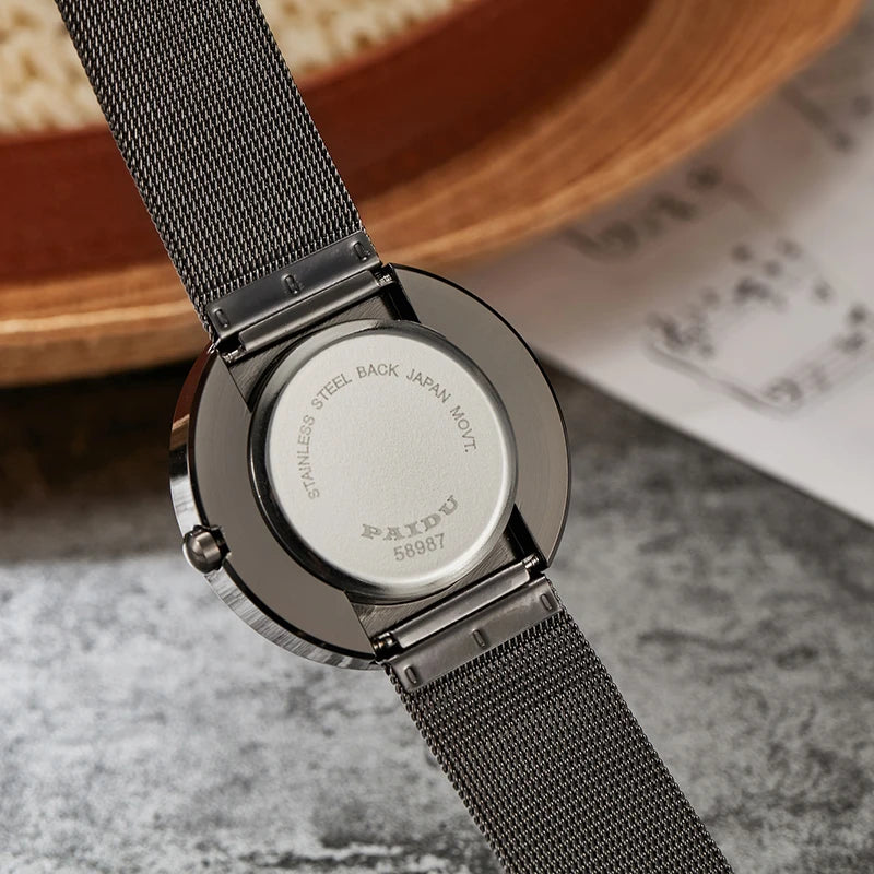 Minimalist Unisex Watch for Men Women Couple Simple Style Unique Dial Quartz Wristwatch Male Female Unique Pointer Wrist Clock