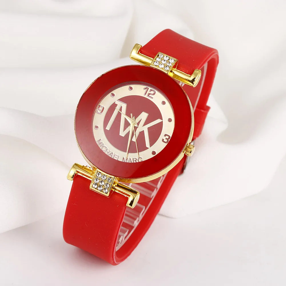 Womens Wristwatch Fashion Men Diamond Quartz Watches Silicone Luxury TVK Brand Relojes Digitales Femme Watch For Women Bracelet