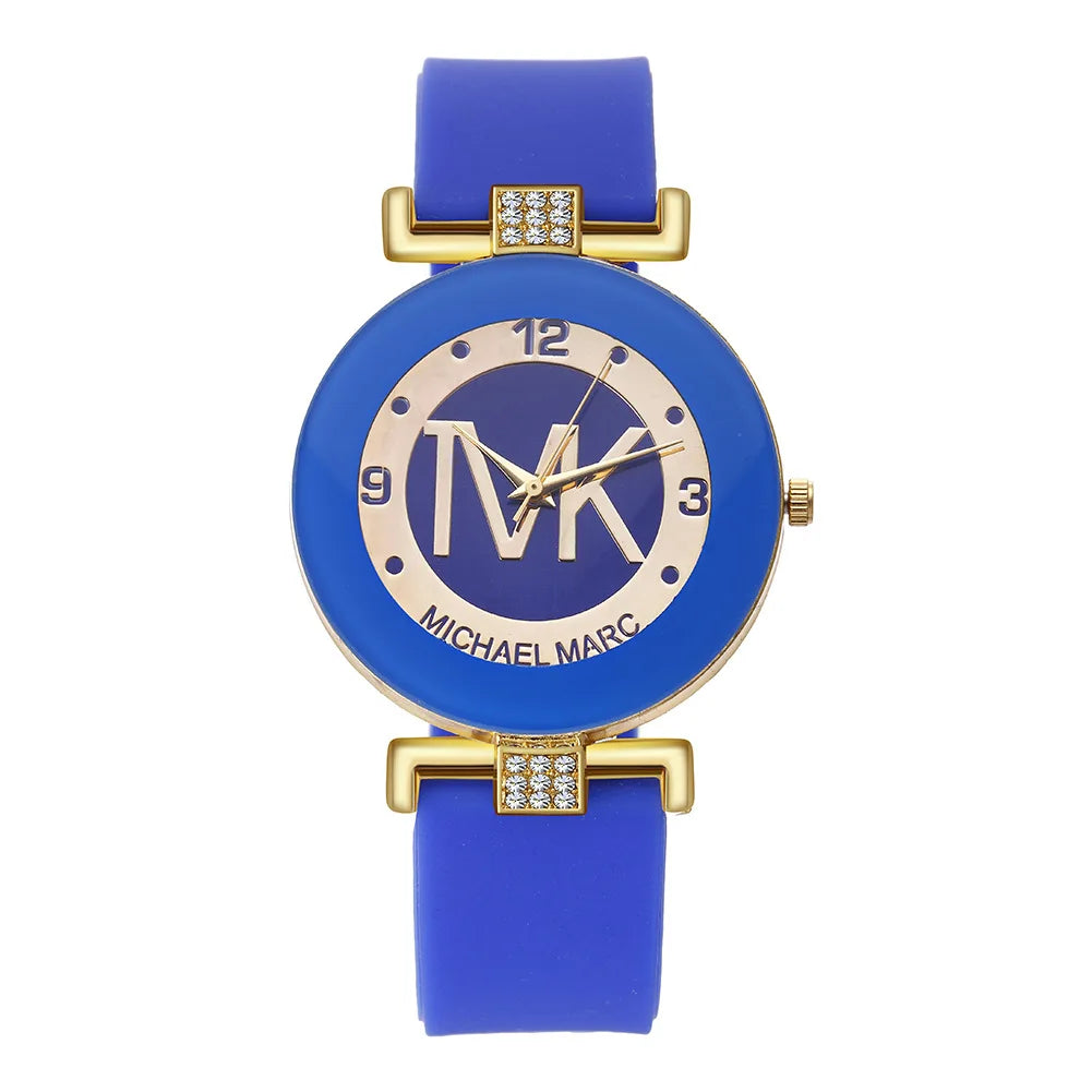 Womens Wristwatch Fashion Men Diamond Quartz Watches Silicone Luxury TVK Brand Relojes Digitales Femme Watch For Women Bracelet
