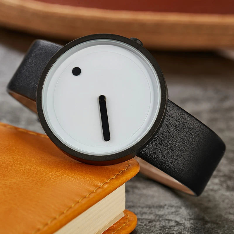 Minimalist Unisex Watch for Men Women Couple Simple Style Unique Dial Quartz Wristwatch Male Female Unique Pointer Wrist Clock