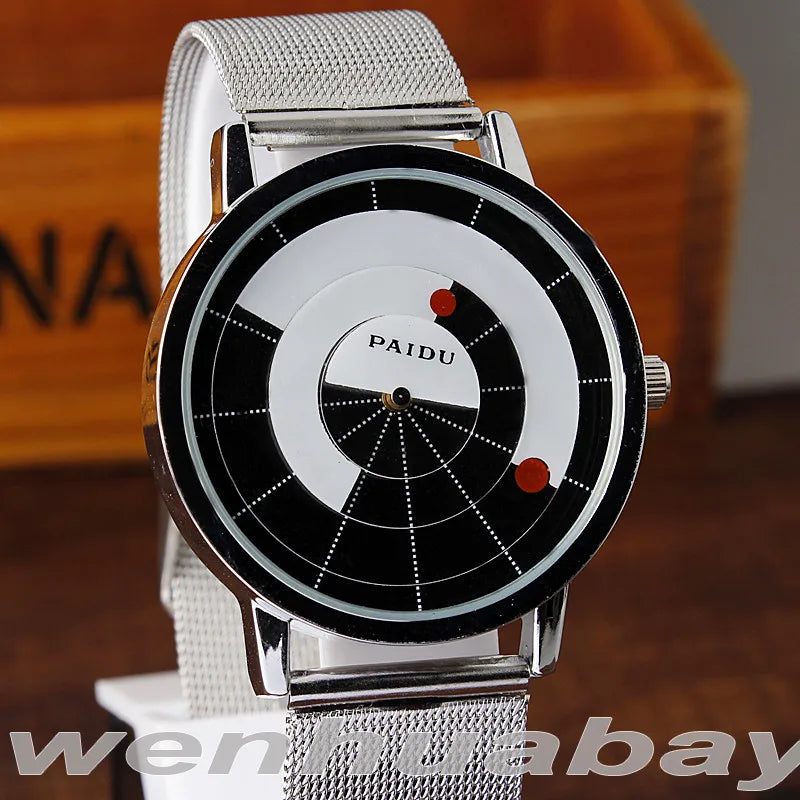 Minimalist Unisex Watch for Men Women Couple Simple Style Unique Dial Quartz Wristwatch Male Female Unique Pointer Wrist Clock