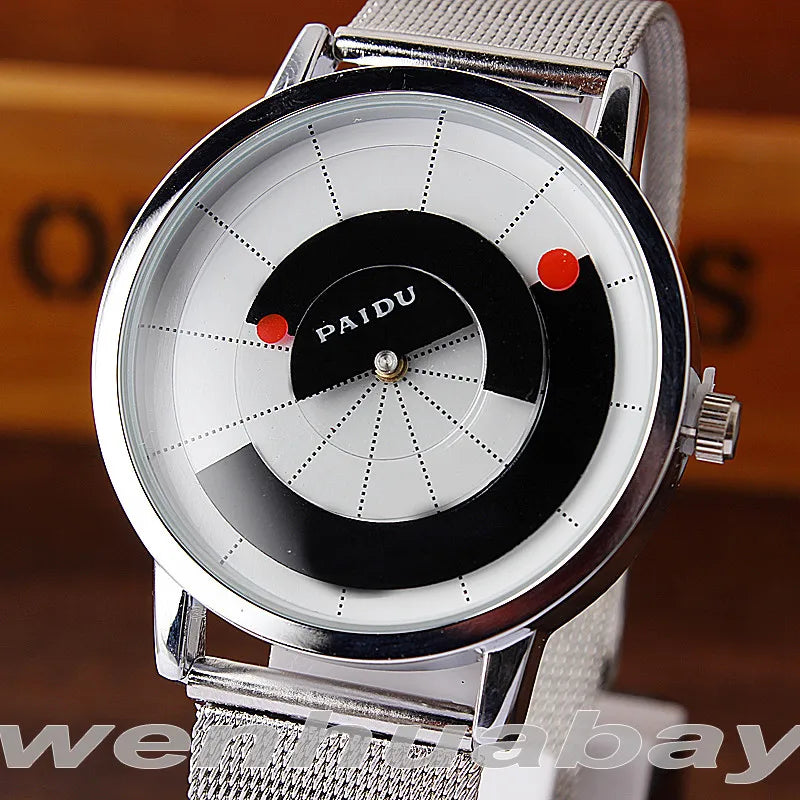 Minimalist Unisex Watch for Men Women Couple Simple Style Unique Dial Quartz Wristwatch Male Female Unique Pointer Wrist Clock