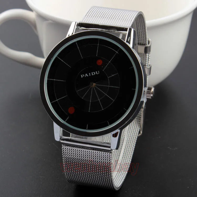 Minimalist Unisex Watch for Men Women Couple Simple Style Unique Dial Quartz Wristwatch Male Female Unique Pointer Wrist Clock