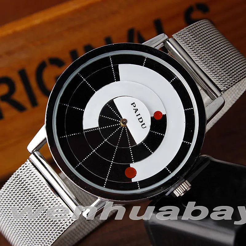 Minimalist Unisex Watch for Men Women Couple Simple Style Unique Dial Quartz Wristwatch Male Female Unique Pointer Wrist Clock