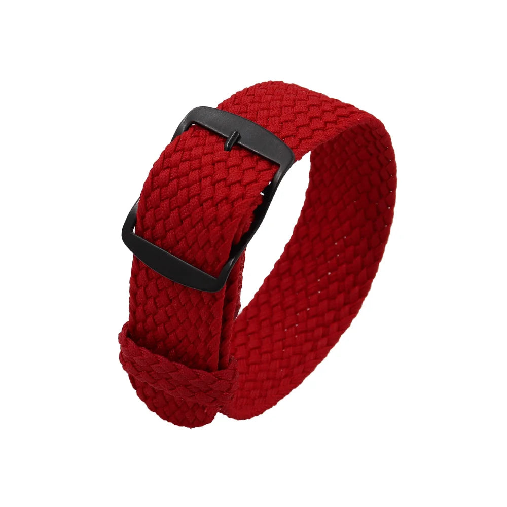 Watchband 18 20 22mm For Perlon Nylon Replacement Vintage Wrist Watch Band Belt Strap With Black&Silver Brushed Buckle Man Watch