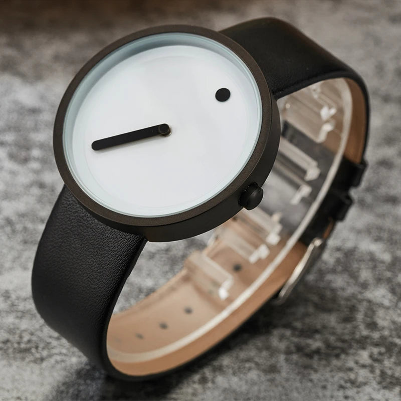 Minimalist Unisex Watch for Men Women Couple Simple Style Unique Dial Quartz Wristwatch Male Female Unique Pointer Wrist Clock