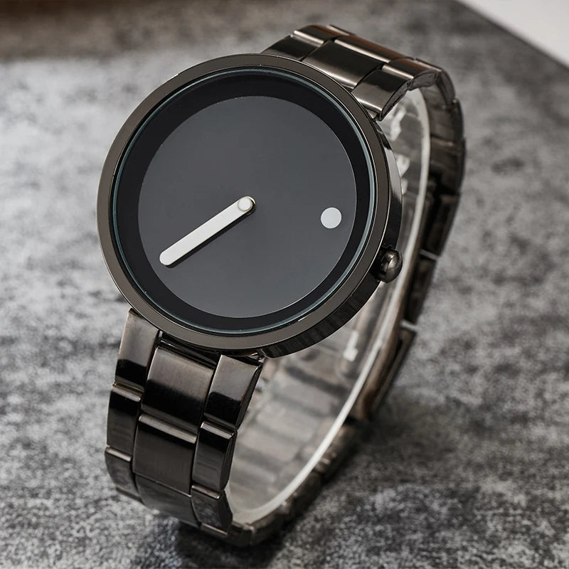 Minimalist Unisex Watch for Men Women Couple Simple Style Unique Dial Quartz Wristwatch Male Female Unique Pointer Wrist Clock