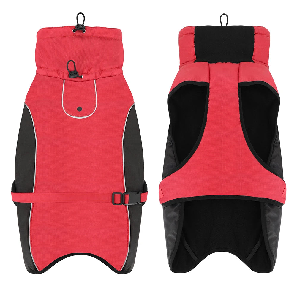 Waterproof Reflective Dog Jacket for Large Breeds (XL-6XL) - Warm Winter Raincoat