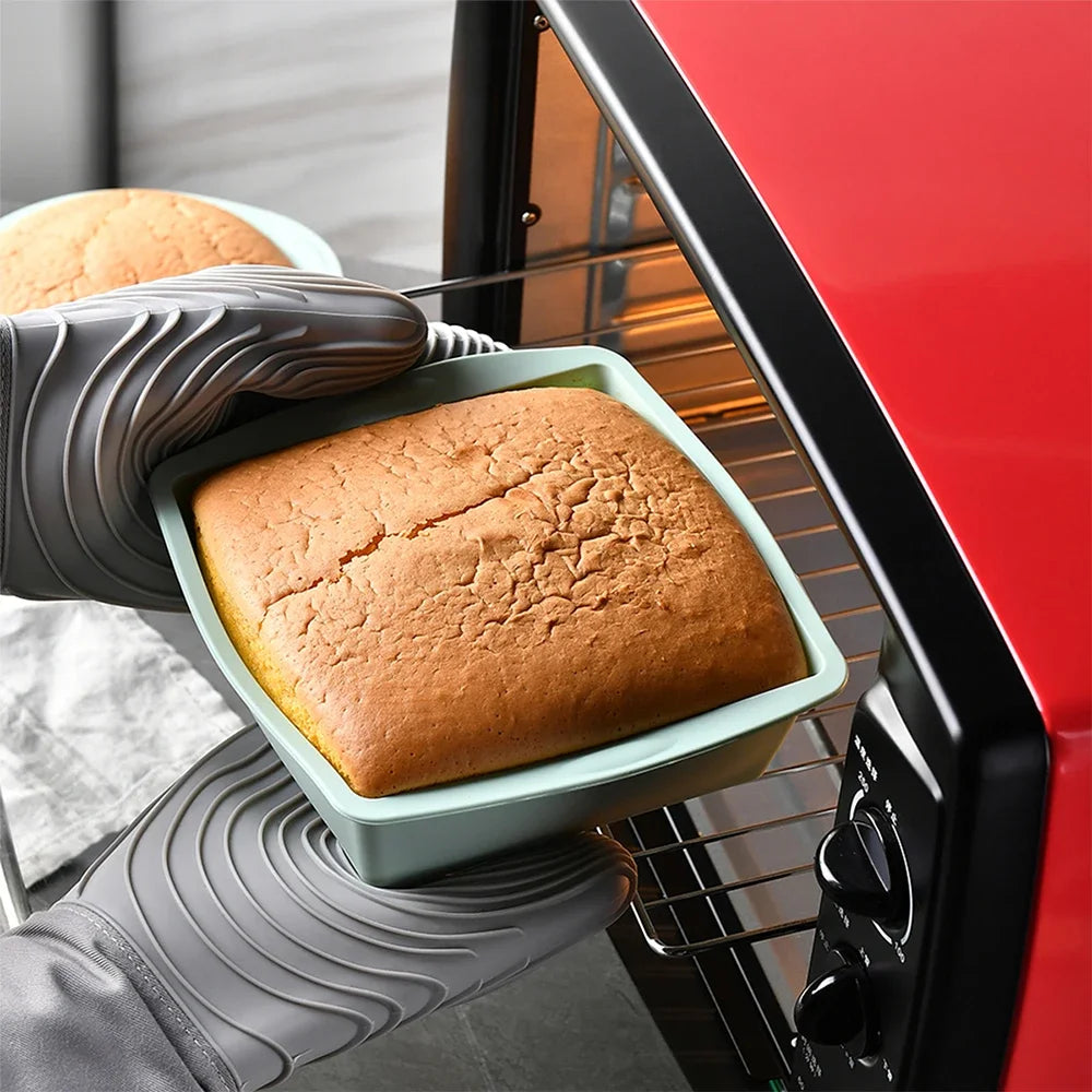 2Pcs Silicone Cake Mold Tray Pans Round Square Kitchen Silicone Nonstick Baking Pans Reusable Cake Pans Baking Tools