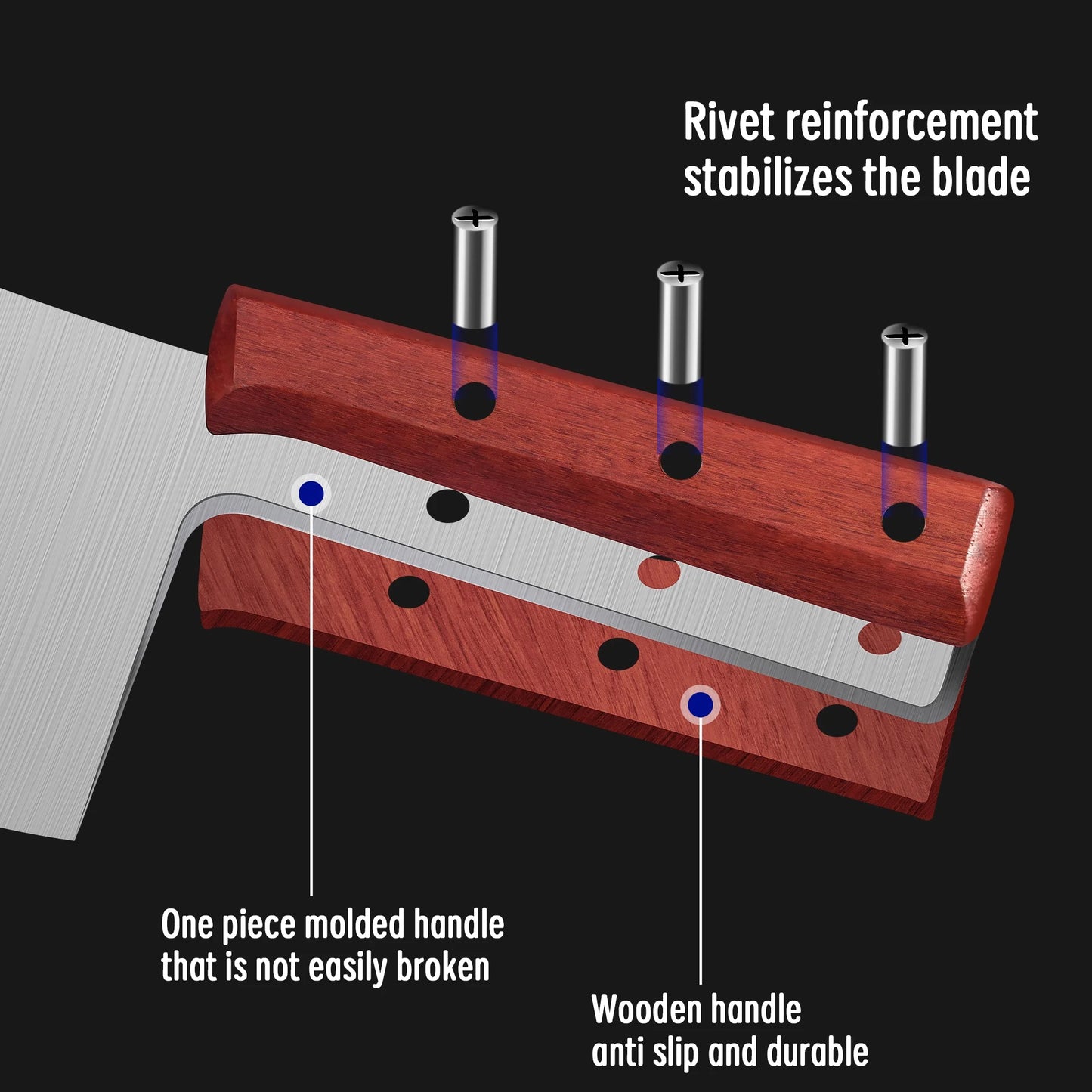 Bone cutting knife,high manganese steel,high hardness heavy-duty bone cutting specialized knife,hand forged large chopping knife