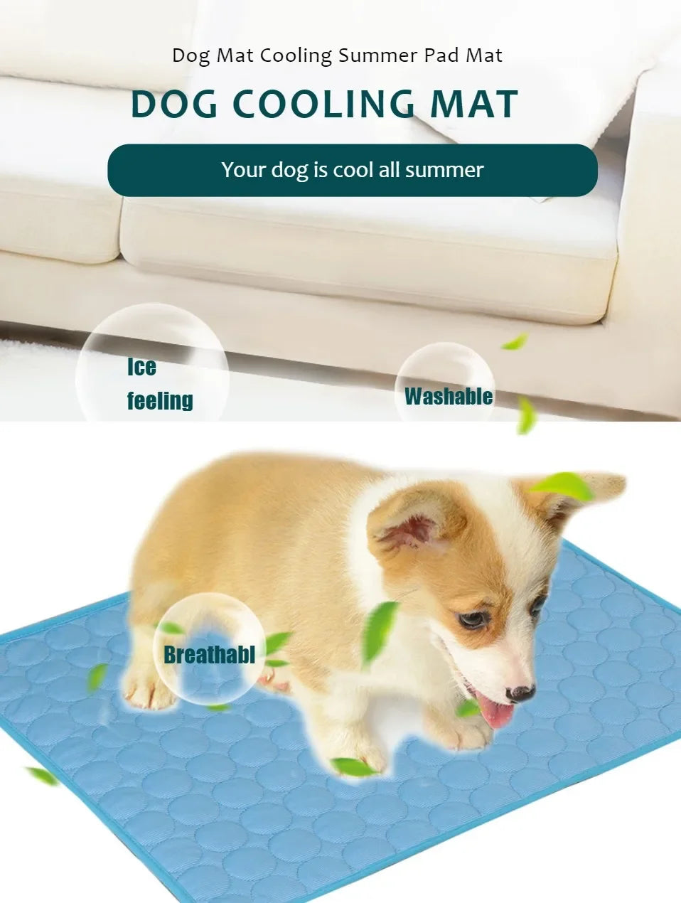 Summer Cooling Mat for Dogs & Cats - Extra Large Pet Cooling Pad