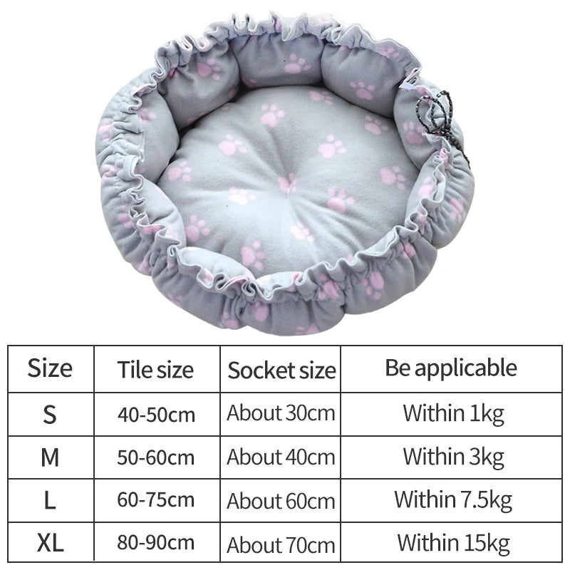 Adjustable Drawstring Pet Bed - Super Soft & Warm Basket for Cats and Small Dogs