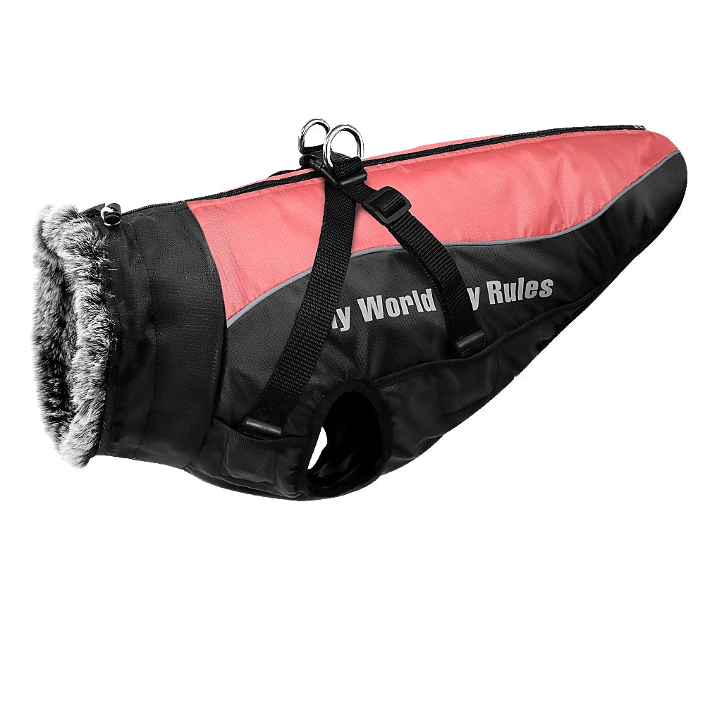 All-Weather Harness Dog Coat - Waterproof Winter Vest for Large Breeds