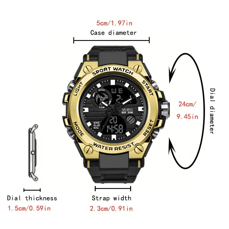 Electronic Watch Men's Trendy Fashion Sports Night Light Waterproof Youth Junior High School Student Watch