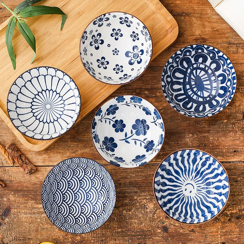 Japanese Ceramic Tableware Underglaze Color Dishes Rice Bowl