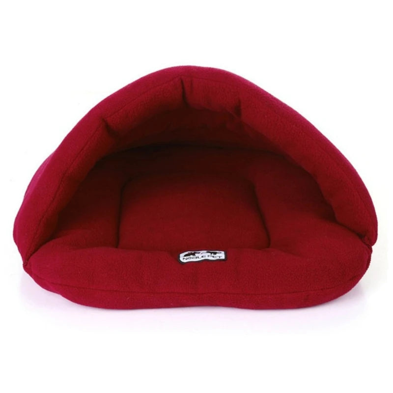 Slipper-Shaped Pet Cave Bed - Thick Fleece Winter Cat & Dog Nest