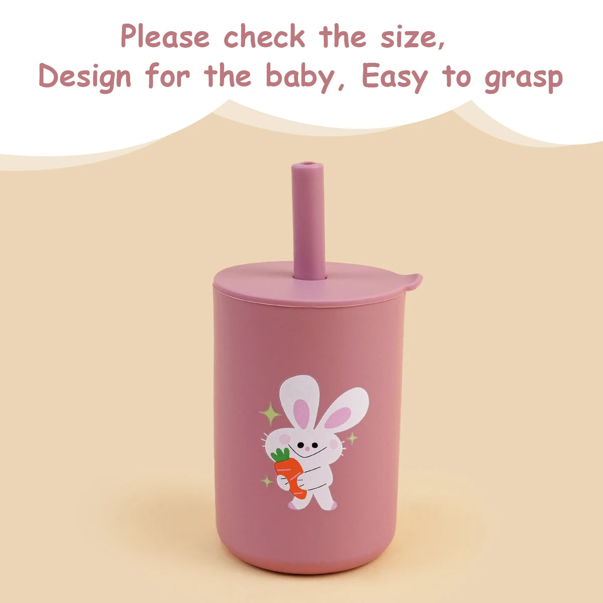 Baby Feeding Drinkware Straw Cup, Baby Learning Feeding Bottles, Anti-Hot Leakproof Silicone Tableware, Toddler Water Bottle