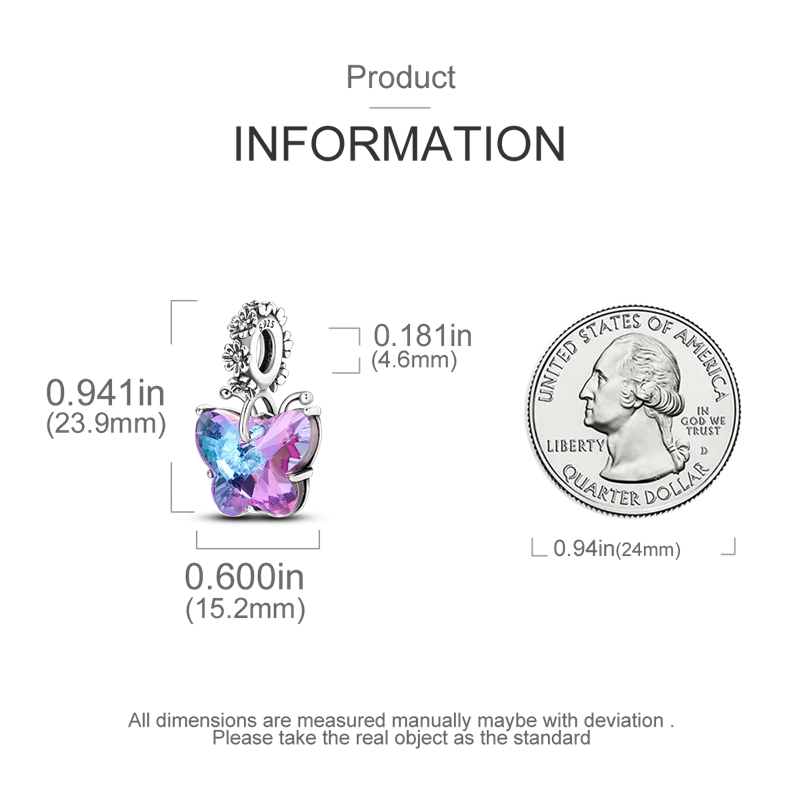 925 Silver Plating Colorful Butterfly Insect Animal Charms Beads Sparkling Zircon Fit Qikaola 925 Original Bracelets DIY Jewelry