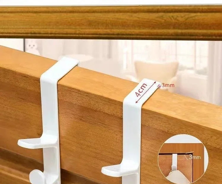 1pcs Plastic Hook Cabinet Door Hanging Rack Gadgets Holders Desk Shelves Kitchen Utensils Storage Organizer Bathroom Accessories