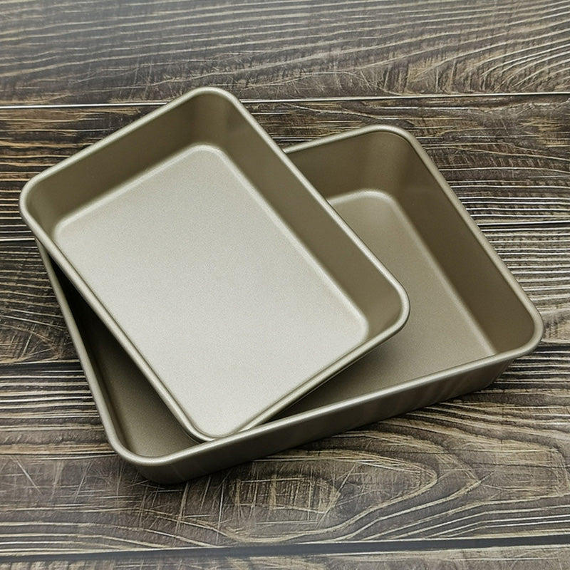Bakeware Nonstick Bottom Rectangular Cake Pan Multipurpose Quick Release Cake Bread Toast Baking Pan Multiple Sizes Even Heating