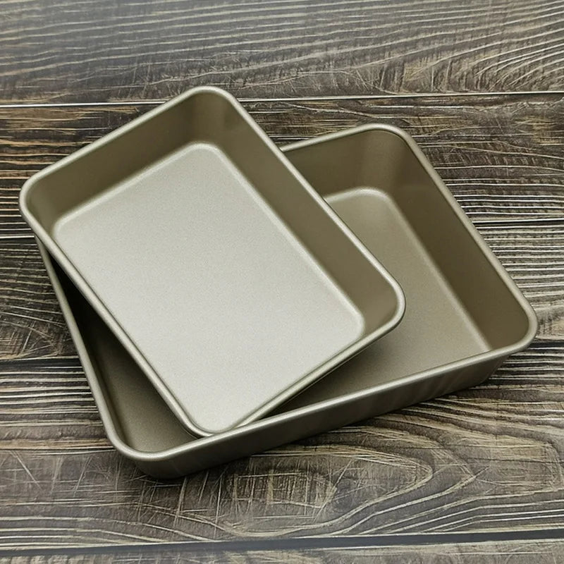 Bakeware Nonstick Bottom Rectangular Cake Pan Multipurpose Quick Release Cake Bread Toast Baking Pan Multiple Sizes Even Heating