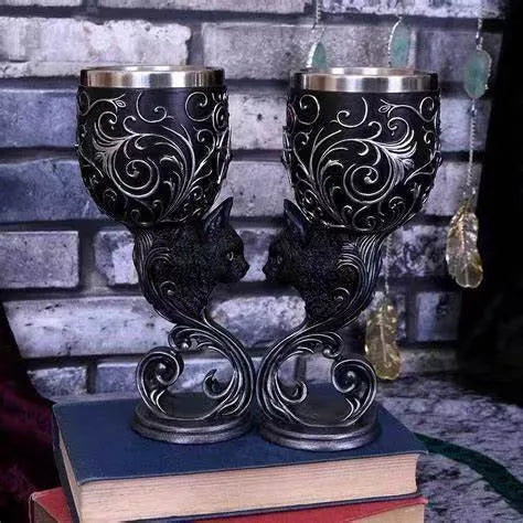 Creative 3D Gothic Wine Goblet Style Contain Dragon Claw Viking Punk Wine Glass Halloween Gifts Bar Drinkware Cup