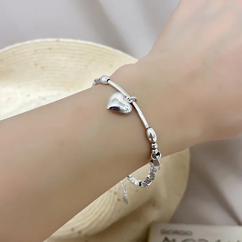 VENTFILLE 925 Silver Diamond-Studded Butterfly Bracelet Women's Fashion Temperament Flower Adjustable Bracelet