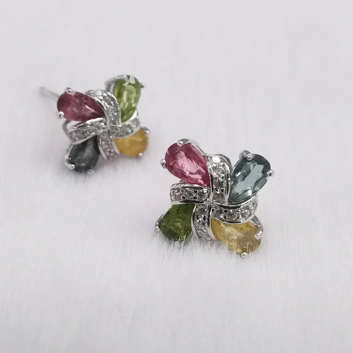 SACE GEMS fashion Earring for Women 100% 925 Sterling Silver Tourmaline Stud Earrings Wedding Party Fine Jewelry Eardrop gift