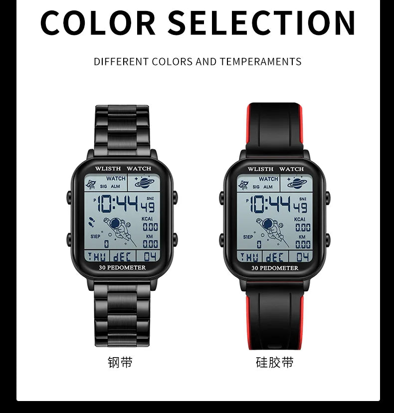 Digital Watche for Man Stopwatch Wristwatch Clock Electronic Watch Outdoor Timing Wristwatch Multi-Function Digital montre homme