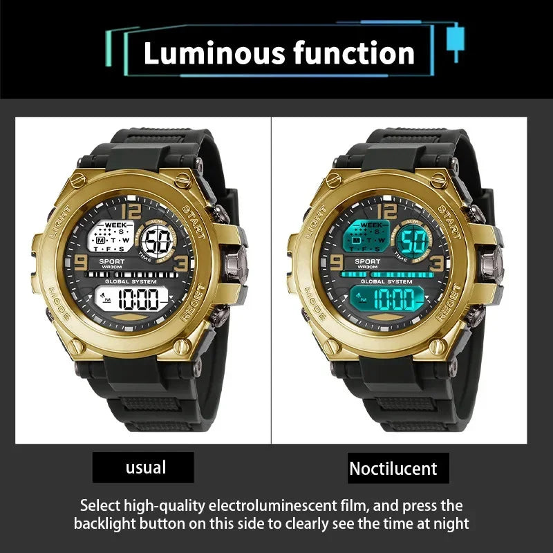 Men's Sports Watches 30M Waterproof Multifunction Clock Outdoor Military Digital Watch Smart Electronic Wristwatch for man Kids