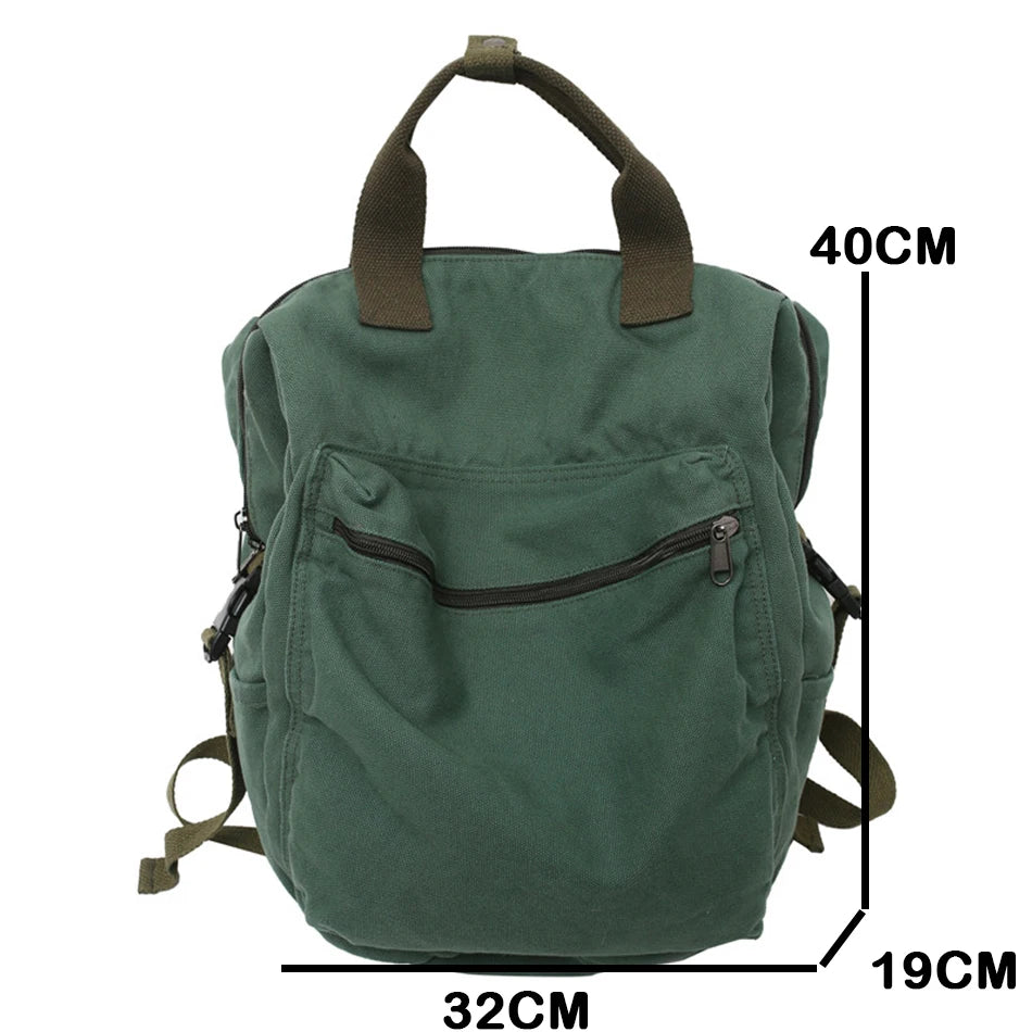 Canvas Backpack Vintage School Bag