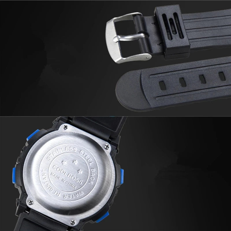 Electronic Watch for Boys Girls Children Luminous Dial Military Sport Watches for Kids Waterproof Multi-function Digital Watch - BeeTrendyShop.COM